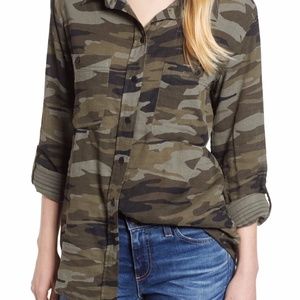Sanctuary Camo Boyfriend Shirt Size L